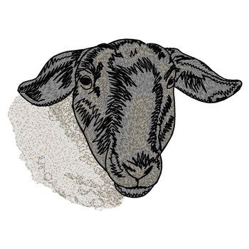 350x350 Suffolk Sheep Head Embroidery Design Annthegran - Sheep Head Drawing