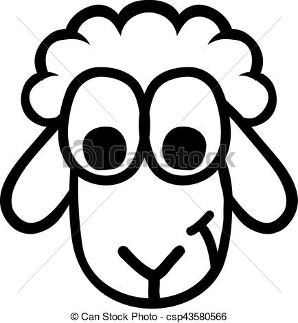 434x470 Funny Sheep Head - Sheep Head Drawing