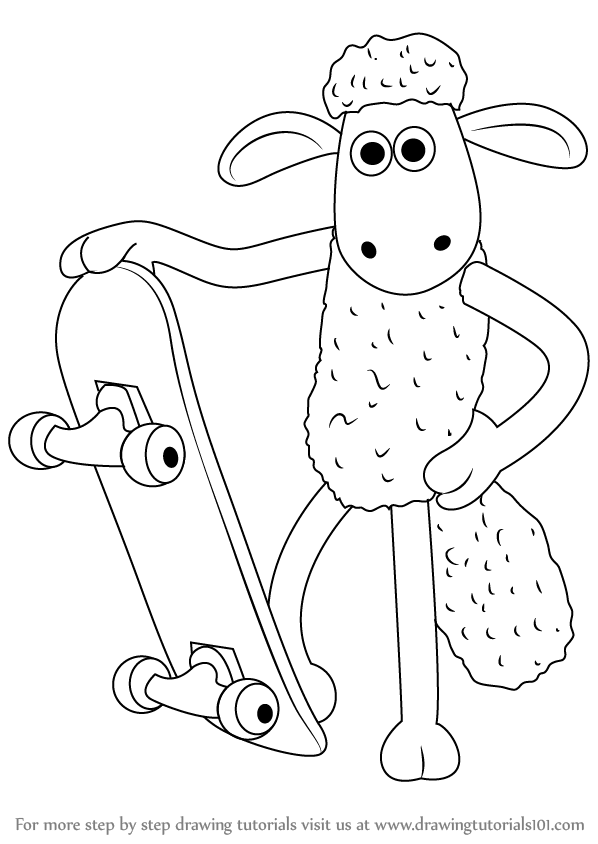 598x844 Learn How To Draw Shaun From Shaun The Sheep - Sheep Images For Drawing