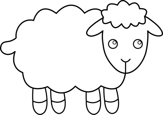 550x389 Cute Sheep Line Art - Sheep Line Drawing