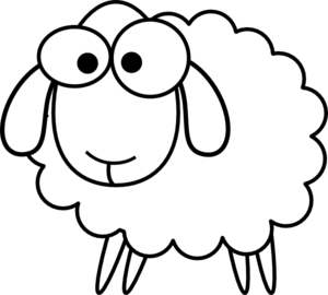 300x270 Outline Sheep Clip Art - Sheep Line Drawing