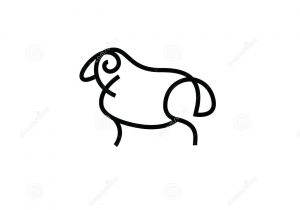 300x210 sheep line drawing abstract one line sheep design silhouette logo - Sheep Line Drawing