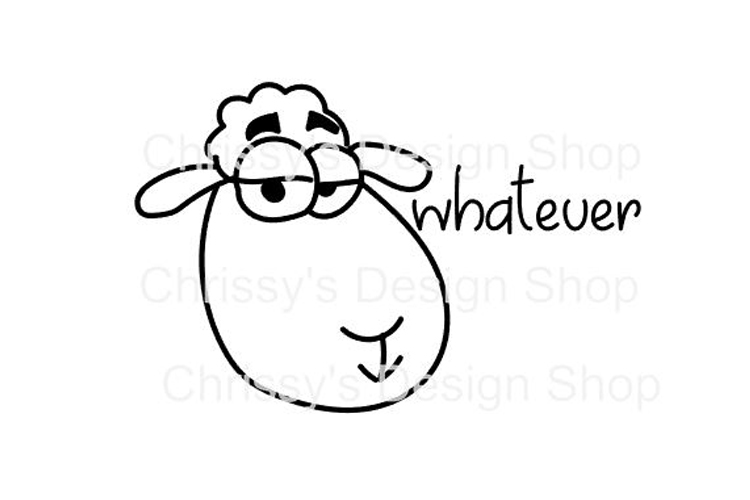 750x500 silly line art cartoon sheep dxf - Sheep Line Drawing