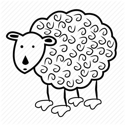 512x512 Cartoon, Lamb, Sheep, Wool Icon - Sheep Line Drawing