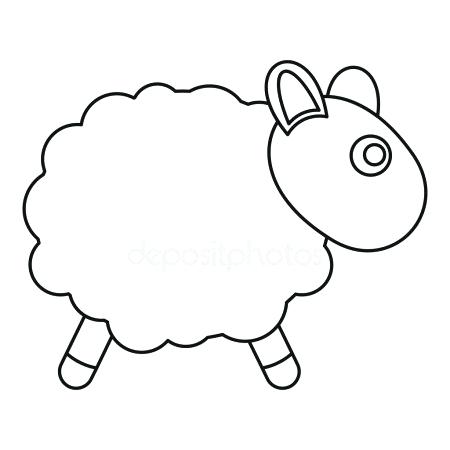 450x450 lamb outline sheep toy icon outline style stock vector lamb - Sheep Outline Drawing