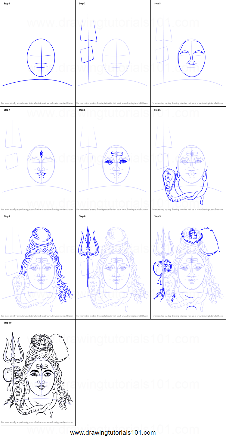 751x1463 How To Draw Lord Shiva Face Printable Drawing Sheet - Sheet Drawing