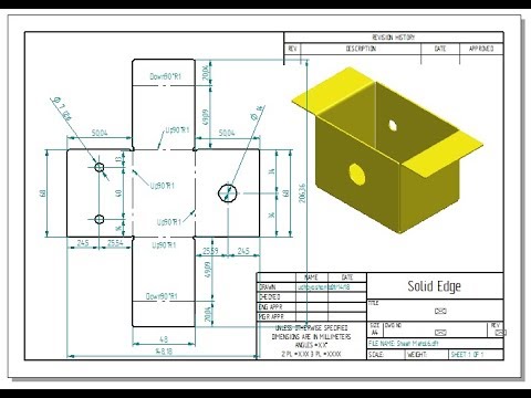 480x360 solid edge tutorial i sheet metal drawing - Sheet Drawing