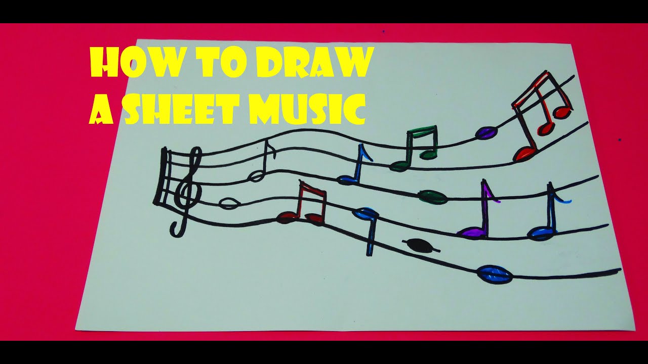 1280x720 How To Draw A Sheet Music,easy Drawing - Sheet Music Drawing