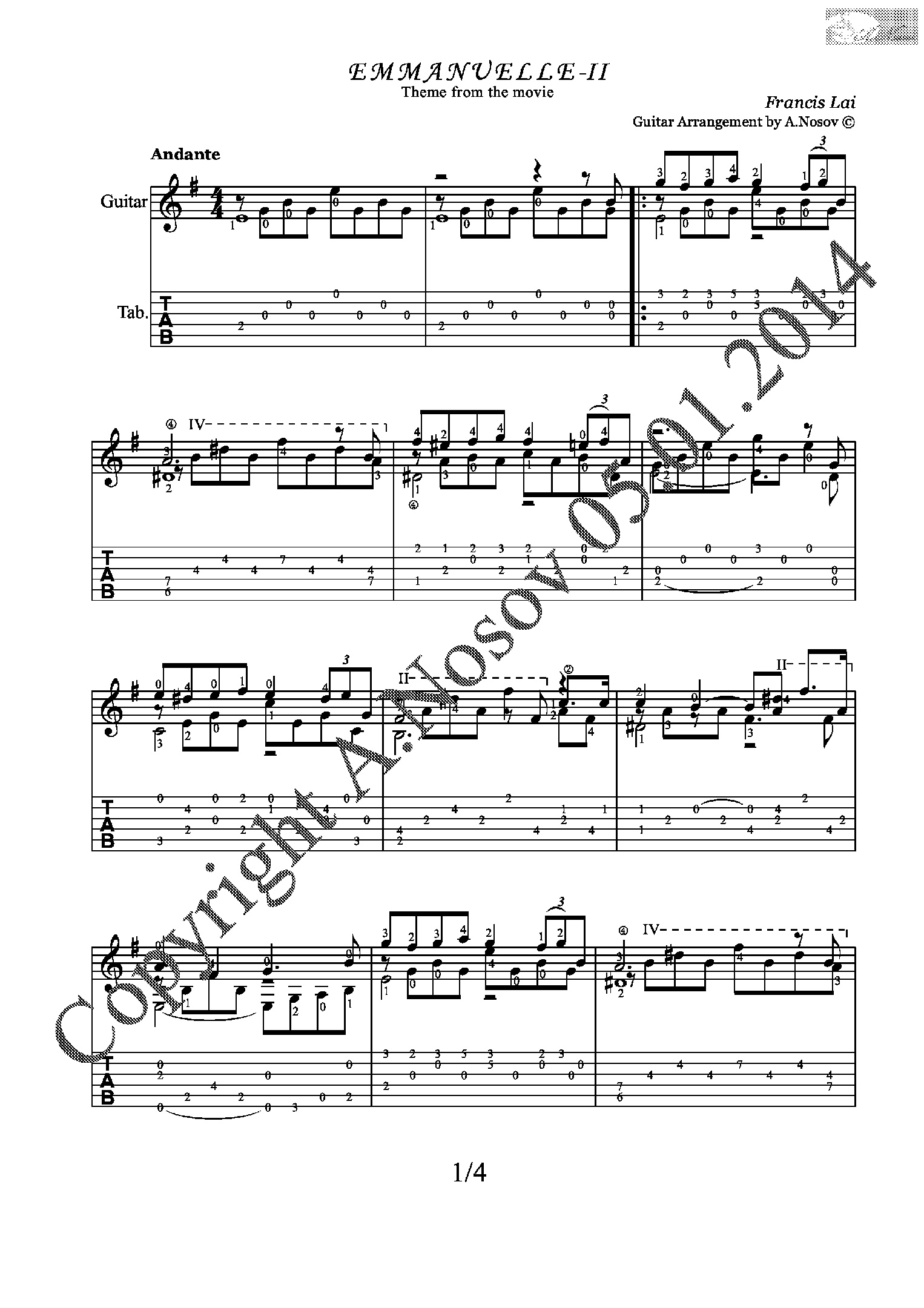 1526x2160 Emmanuelle Ii - Sheet Music Drawing