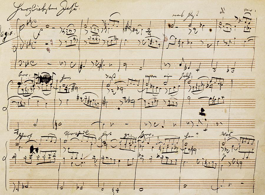 900x662 handwritten score for herzliebster jesu, chorale prelude number - Sheet Music Drawing