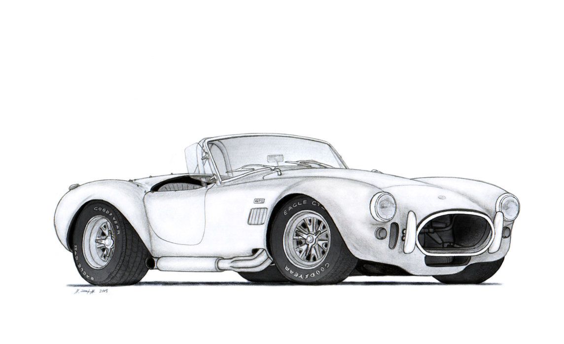 1144x699 done with th, pencils and some little work - Shelby Cobra Drawing
