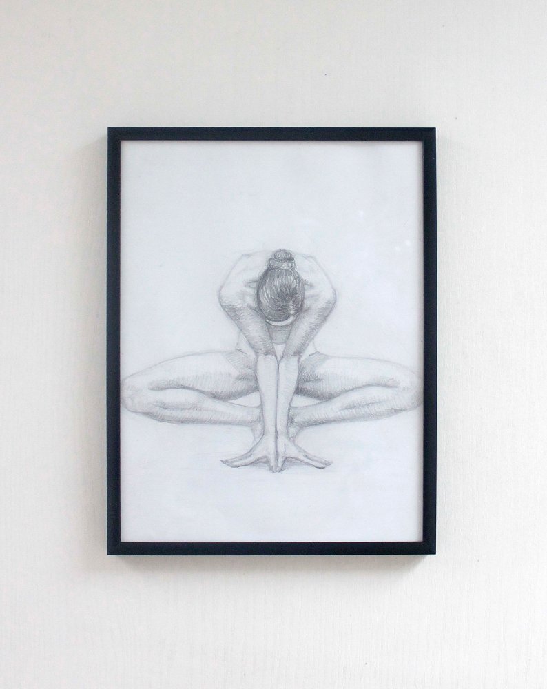 794x1000 Pencil Drawing Gymnastics Wall Art Body Drawing Black White Etsy - Shelf Drawing