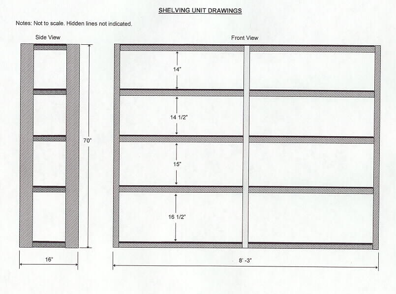 805x598 storage shelf unit plans and assembly instructions - Shelf Drawing