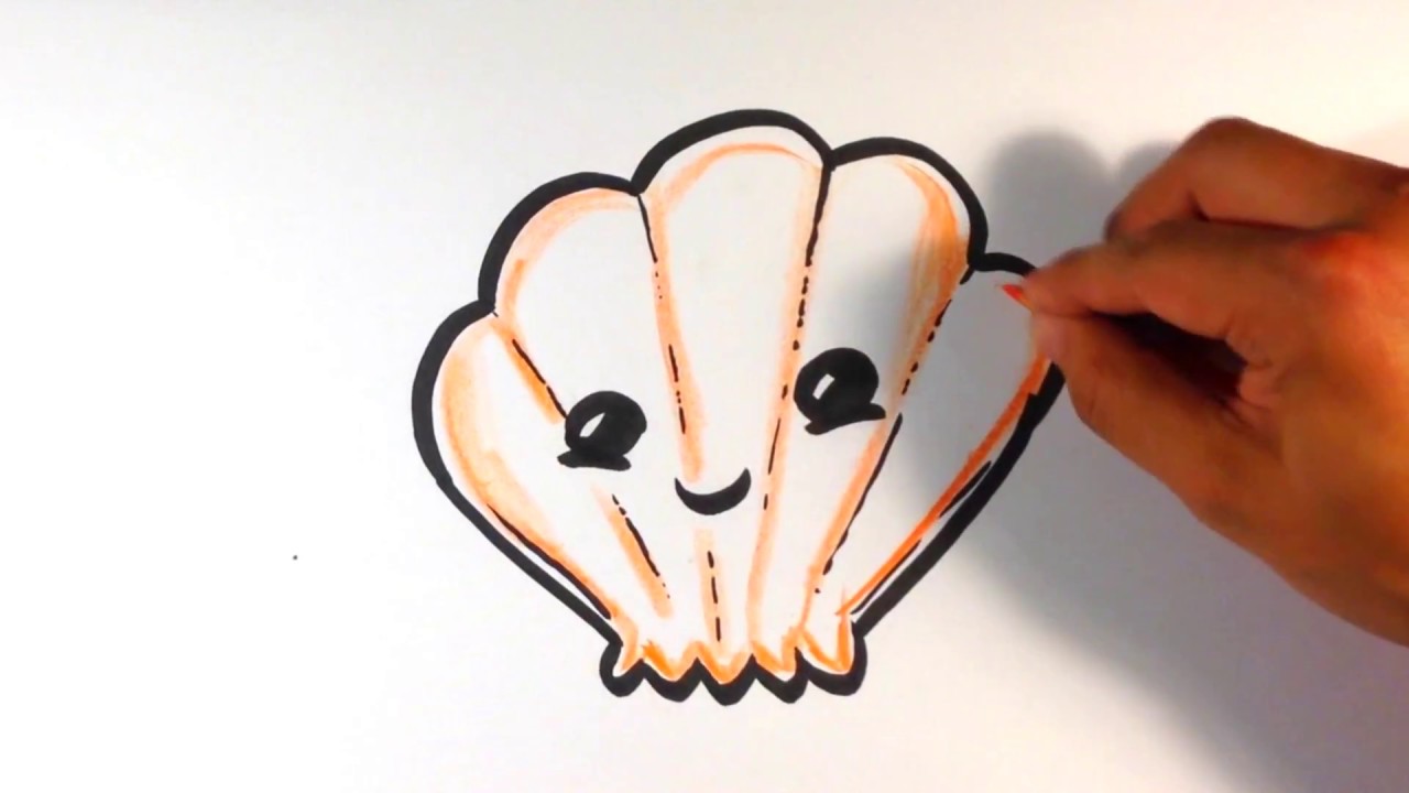 1280x720 how to draw a sea shell - Shell Drawing