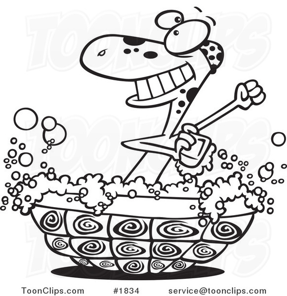 581x600 Cartoon Black And White Line Drawing Of A Turtle Bathing In His - Shell Line Drawing