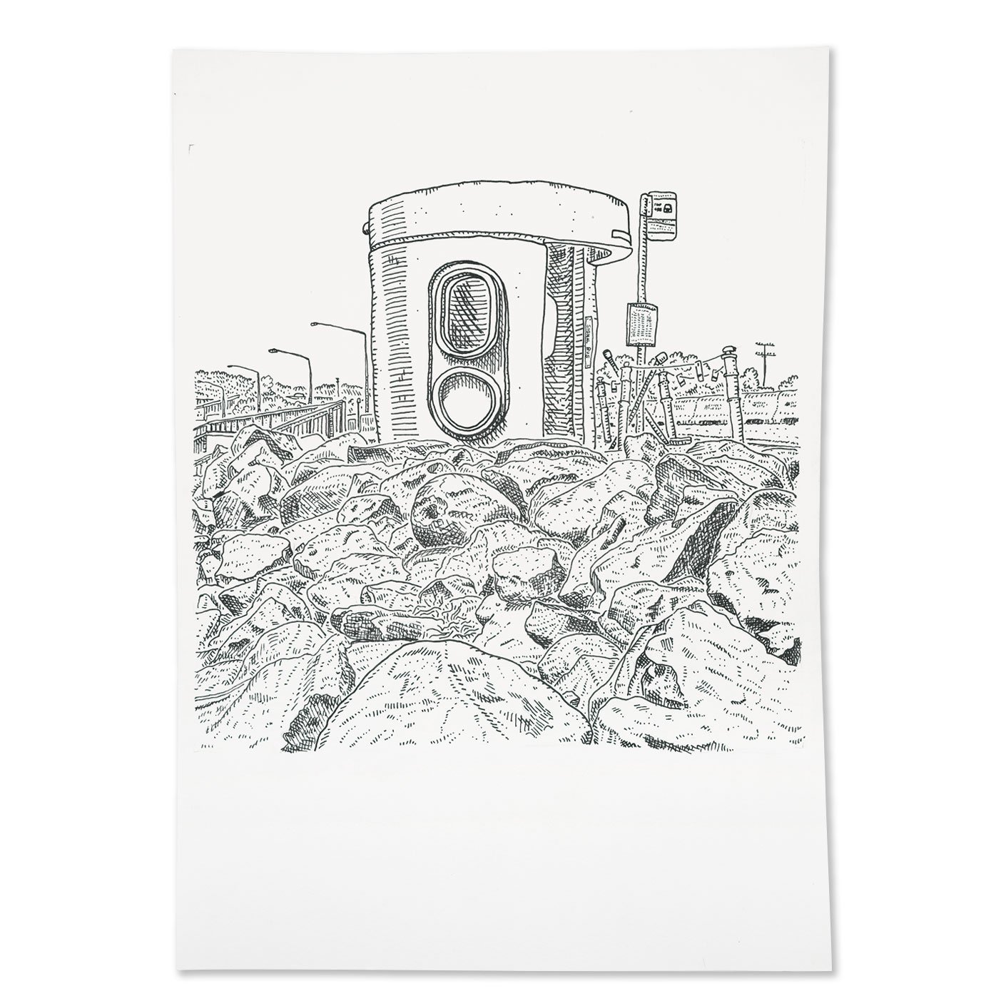 1403x1403 original drawing of amaroo, mirrabei drive bus shelter newcastle - Shelter Drawing