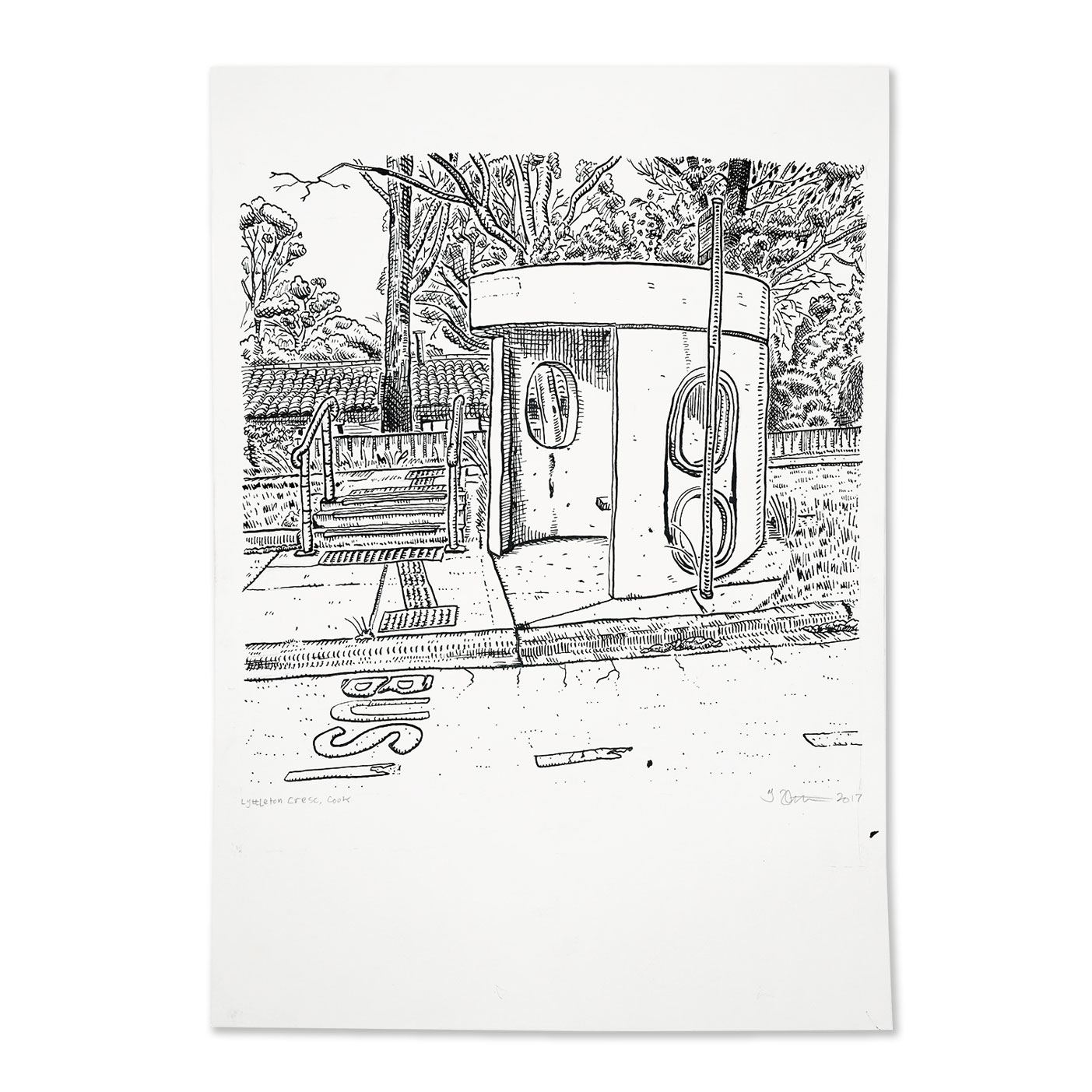 1403x1403 Original Drawing Of Caley Crescent, Narrabundah Bus Shelter - Shelter Drawing