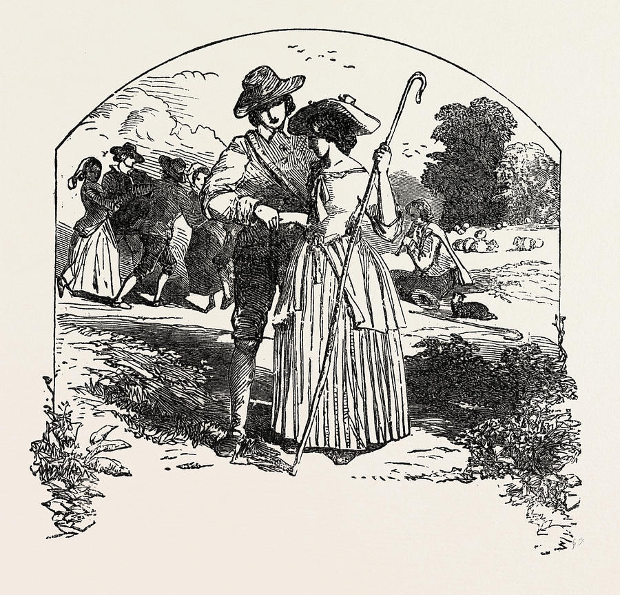 900x863 The Passionate Shepherd To His Love Book Of English Songs - Shepherd Drawing