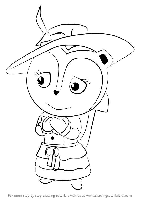 596x843 learn how to draw priscilla skunk from sheriff callie's wild west - Sheriff Callie Drawing