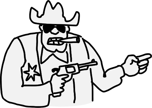 500x355 sheriff doodle style drawing - Sheriff Drawing