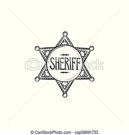 450x470 sheriff star hand drawn outline doodle icon police authority - Sheriff Drawing