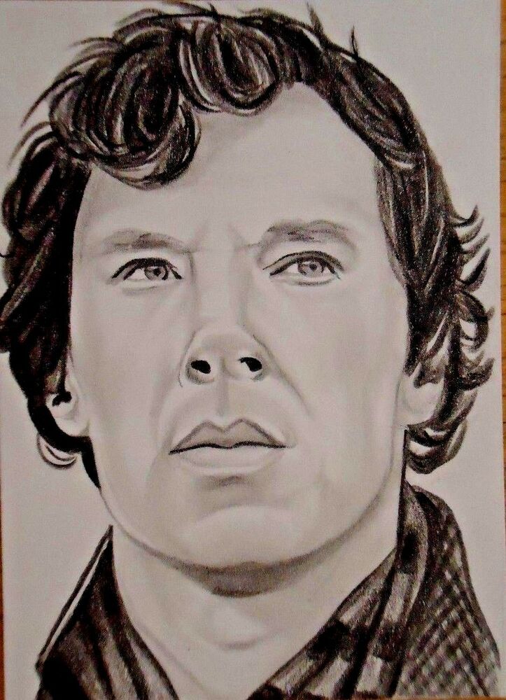 723x1000 Original Sherlock Holmes Benedict Cumberbatch Aceo Sketch Card - Sherlock Drawing