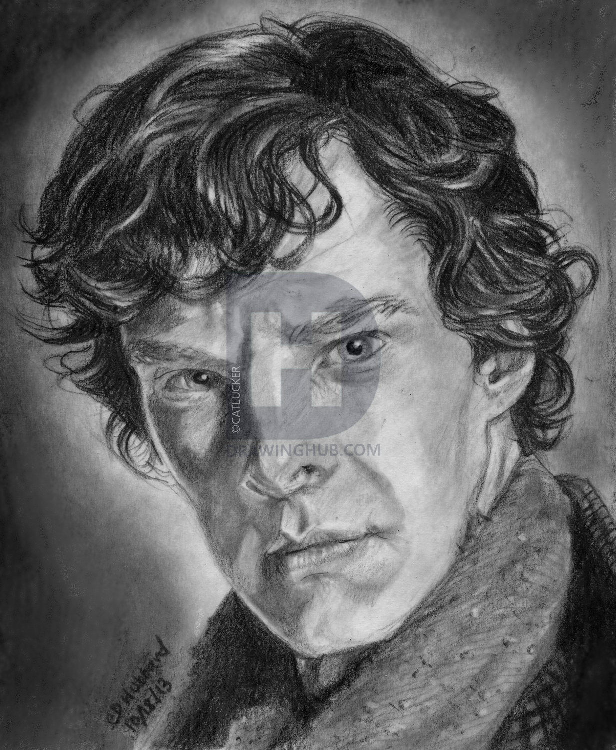 1232x1500 How To Draw Benedict Cumberbatch, Sherlock Holmes, Step - Sherlock Drawing