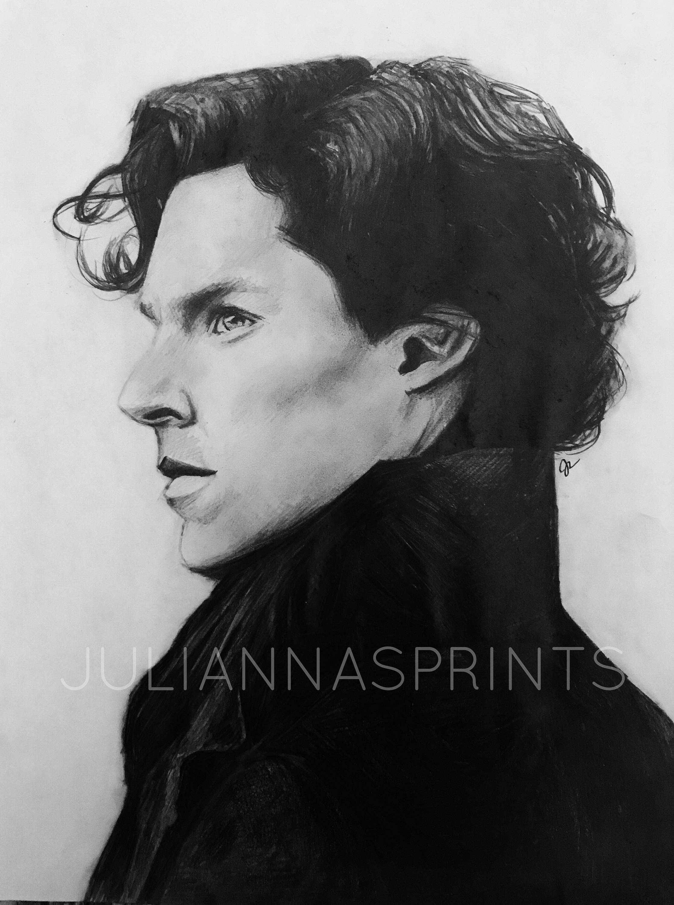 2237x3000 Print Sherlock Holmes Art Benedict Cumberbatch Drawing Etsy - Sherlock Holmes Drawing