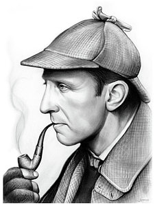 226x300 Sherlock Holmes Drawings Fine Art America - Sherlock Holmes Drawing