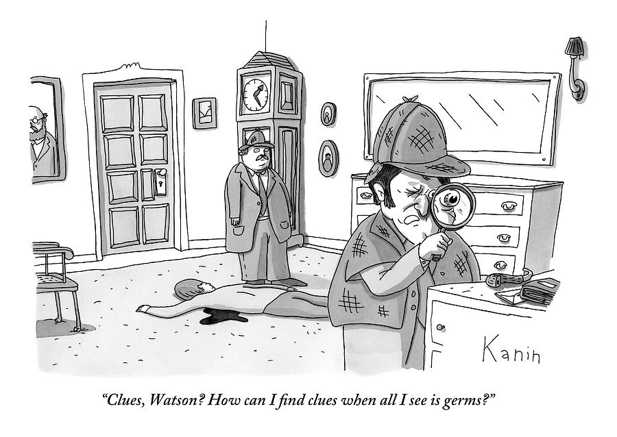 900x638 Sherlock Holmes Investigates A Murder With Watson Drawing - Sherlock Holmes Drawing