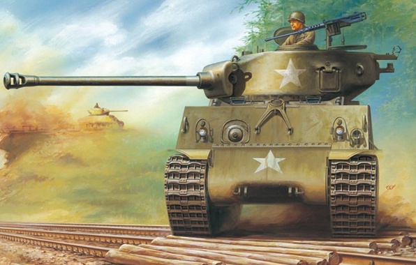 596x380 Sherman Tank Wallpaper - Sherman Tank Drawing