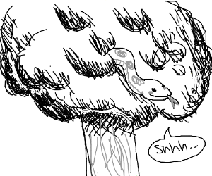 300x250 a snek hiding in trees telling u to shh drawing - Shh Drawing