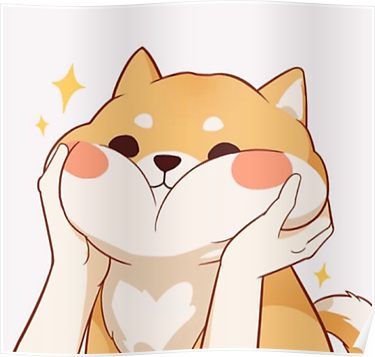 375x357 kawaii shiba inu' poster - Shiba Drawing