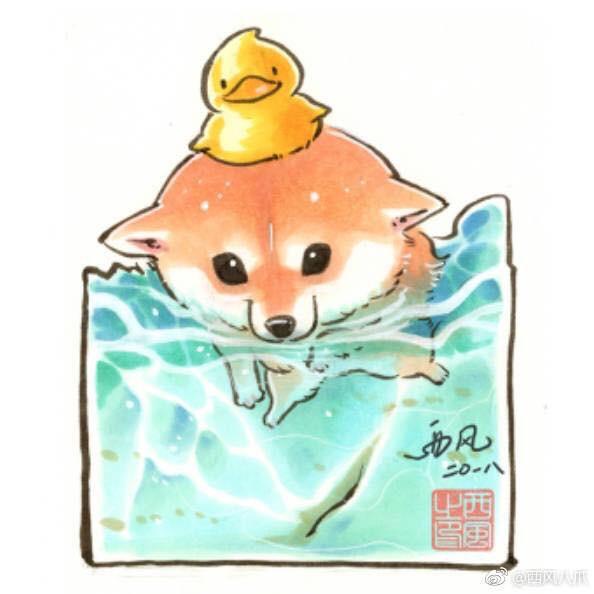 594x594 cute shiba drawing - Shiba Drawing