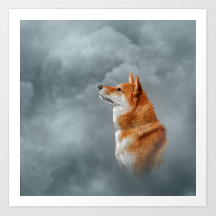 700x700 drawing japanese shiba inu dog art print - Shiba Drawing