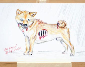 340x270 frankenstein shiba inu drawing frankenstien's monster dog etsy - Shiba Inu Drawing