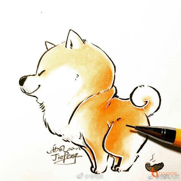 690x690 art work cute drawing of shiba inu is cute that you want to die - Shiba Inu Drawing