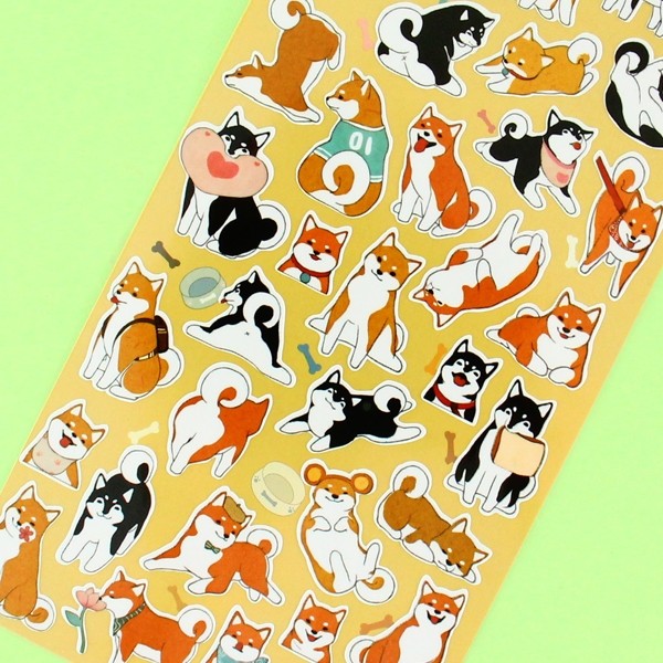 600x600 shiba inu drawing style stickers - Shiba Inu Drawing