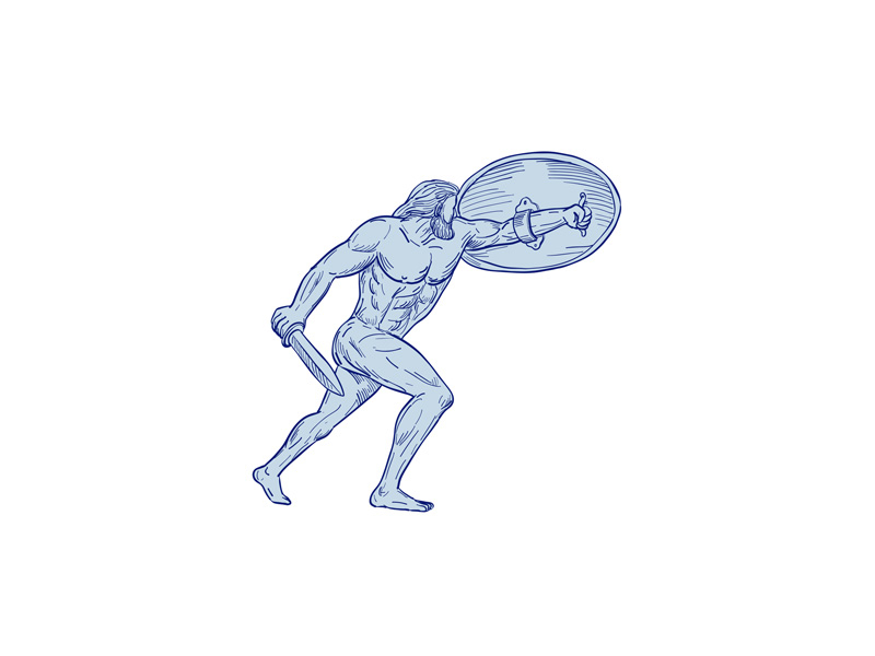 800x600 hercules with shield and sword drawing - Shield Drawing