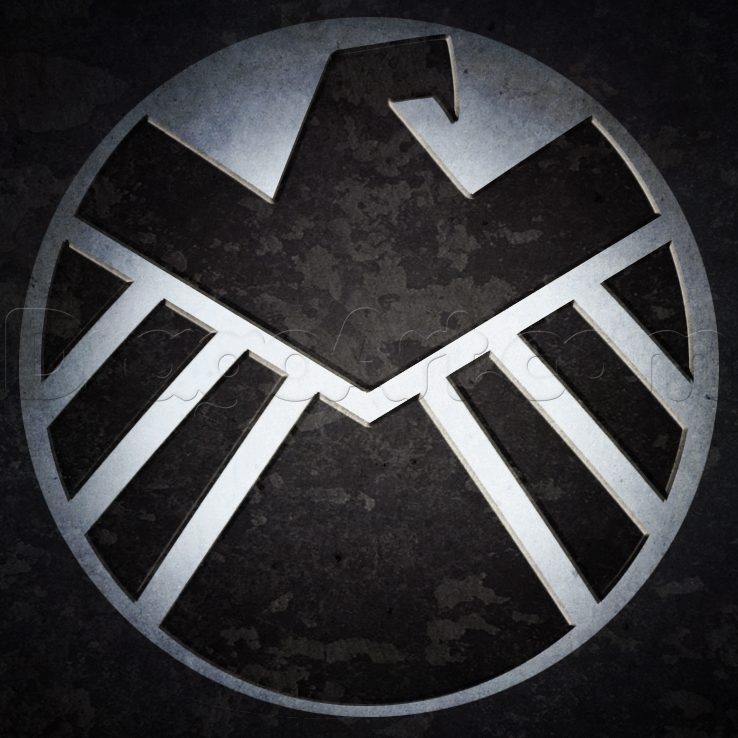 738x738 how to draw agents of shield, step - Shield Drawing