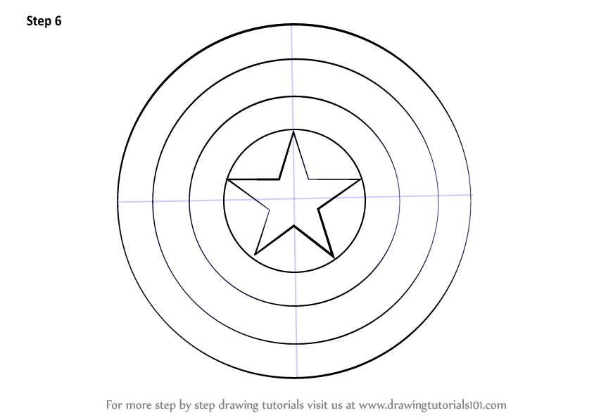 844x597 learn how to draw captain america shield - Shield Drawing