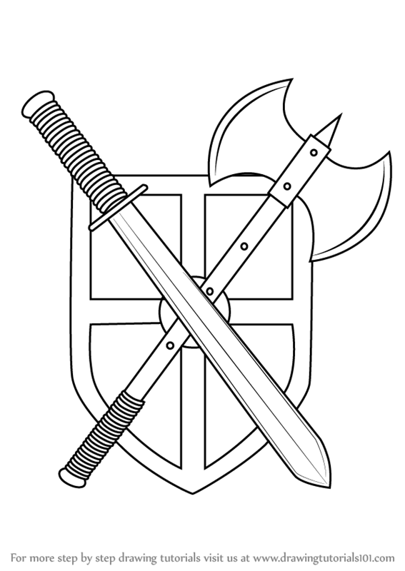 567x800 learn how to draw warrior shield - Shield Drawing