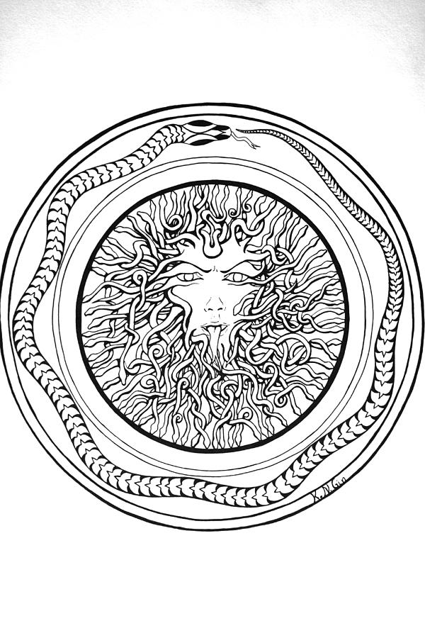 600x900 medusa's shield drawing - Shield Drawing