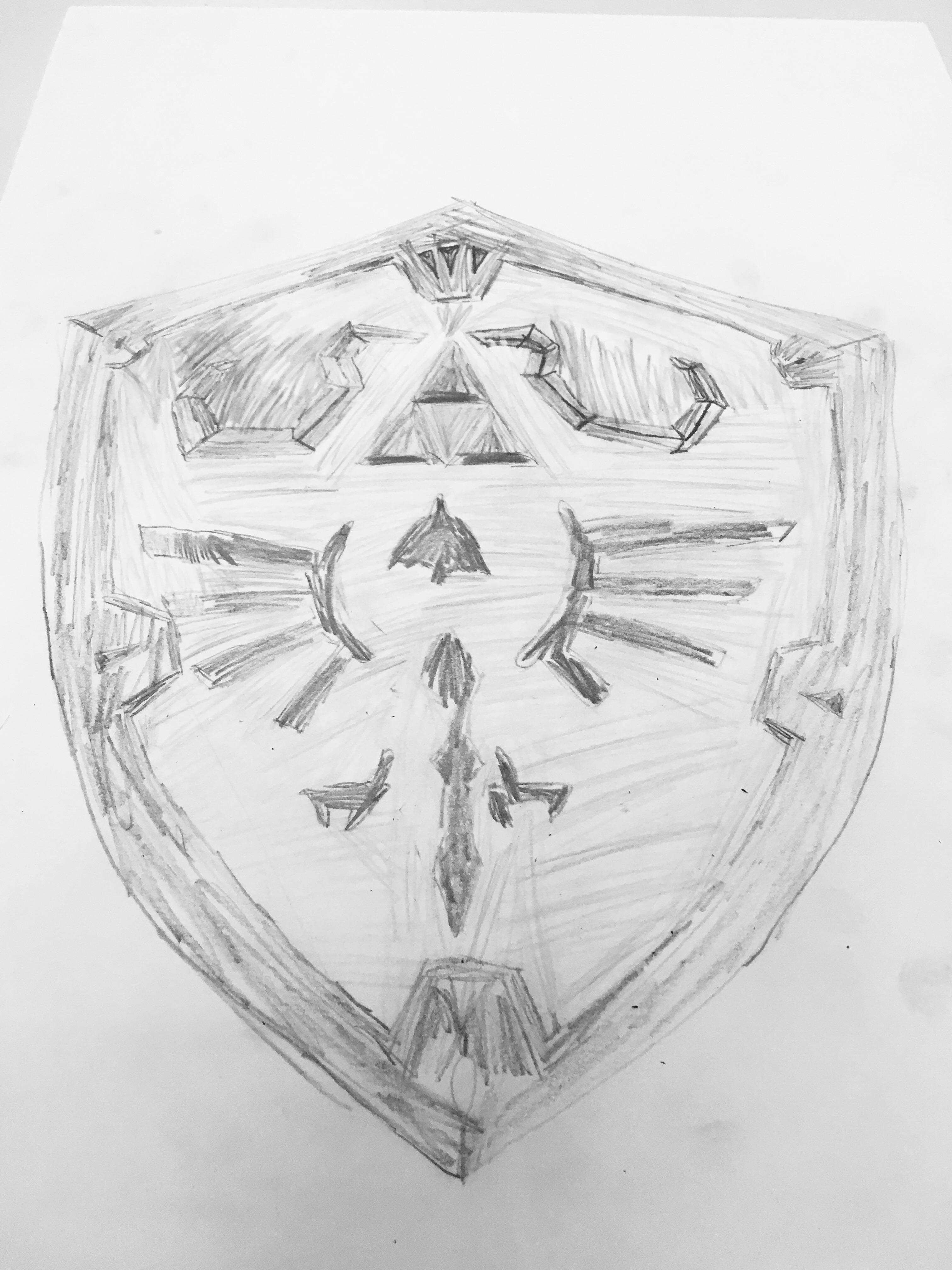 3024x4032 my hylian shield drawing breath of the wild - Shield Drawing