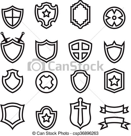 450x466 outline shield icon set - Shield Drawing