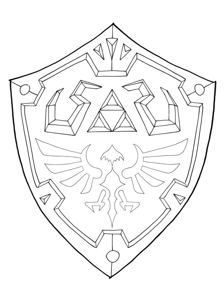 774x1032 Hylian Shield Template - Shield Drawing Template