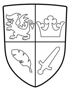 236x305 Blank Family Crest Template - Shield Drawing Template