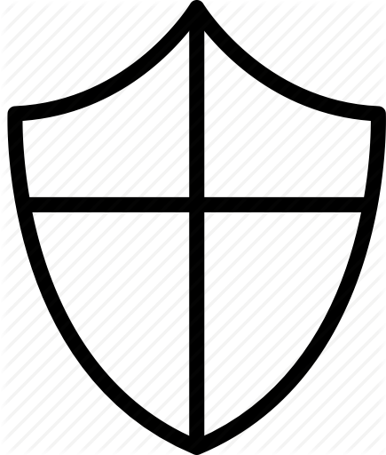 435x512 cross, lines, protection, shield icon - Shield Line Drawing