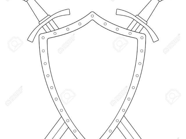 640x480 Drawn Shield Free Clip Art Stock Illustrations - Shield Line Drawing