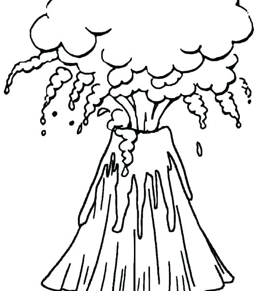 550x600 Volcano Drawing Cute For Free Download - Shield Volcano Drawing